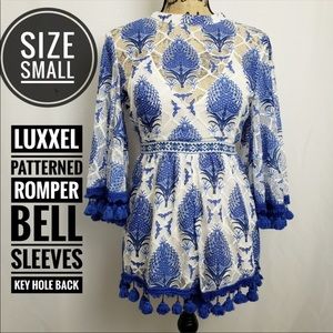 Luxxel Size S Patterned Romper Bell Sleeves